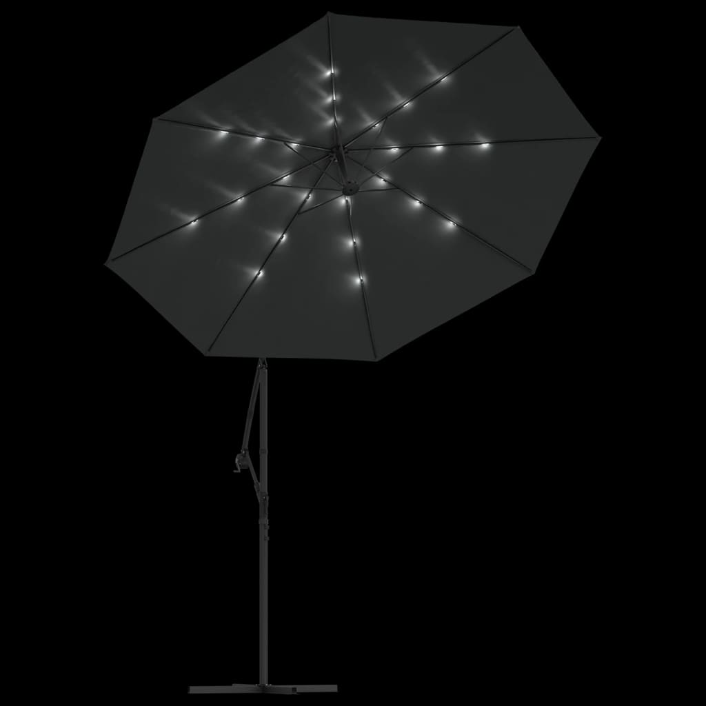 vidaXL konsooldisainiga päikesevari LED, teraspost 300 cm antratsiit