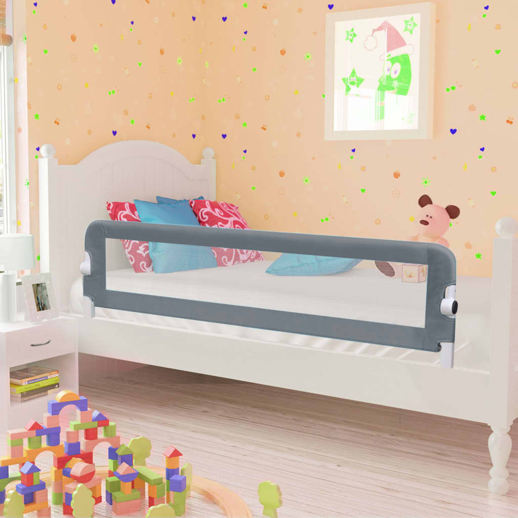 vidaXL voodipiire väikelapse voodile, hall, 150 x 42 cm, polüester