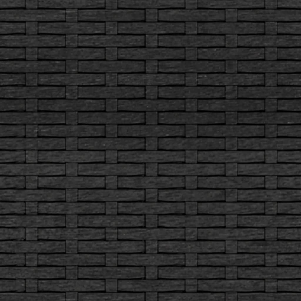 vidaXL 2-osaline aiamööbli komplekt patjadega, must, polürotang