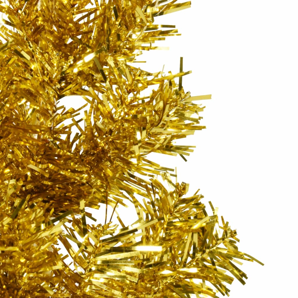 vidaXL kitsas poolik kunstkuusk alusega, kuldne, 120 cm