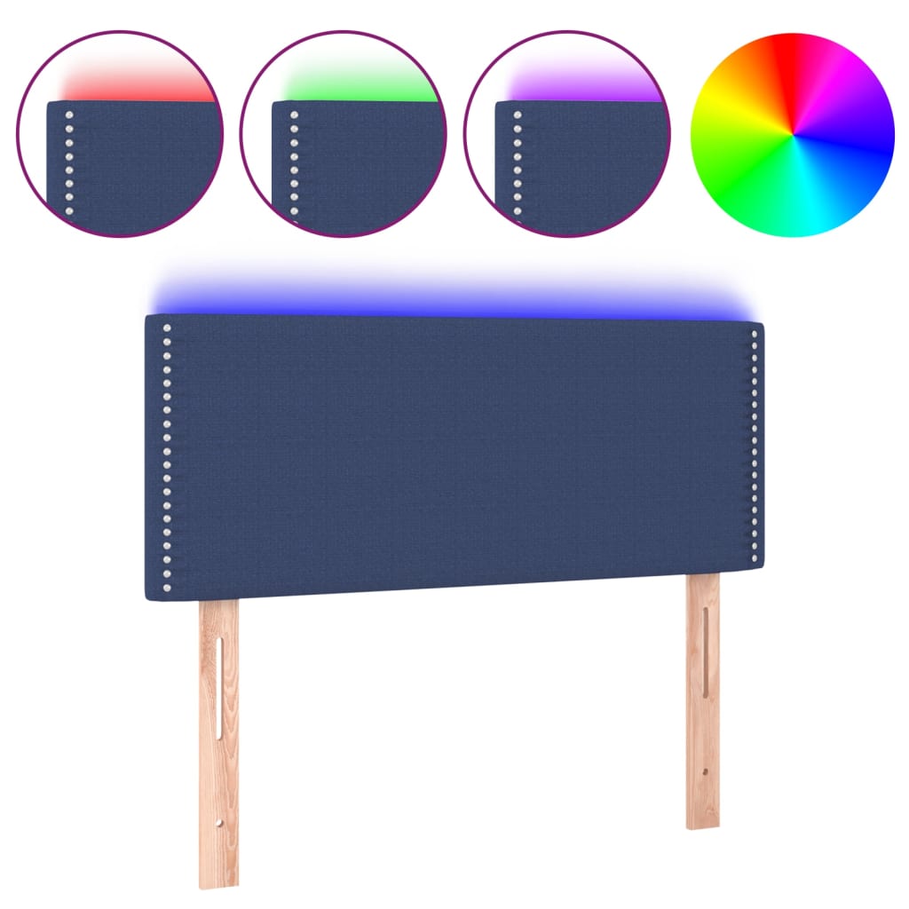 vidaXL LED-voodipeats, sinine, 80x5x78/88 cm, kangas