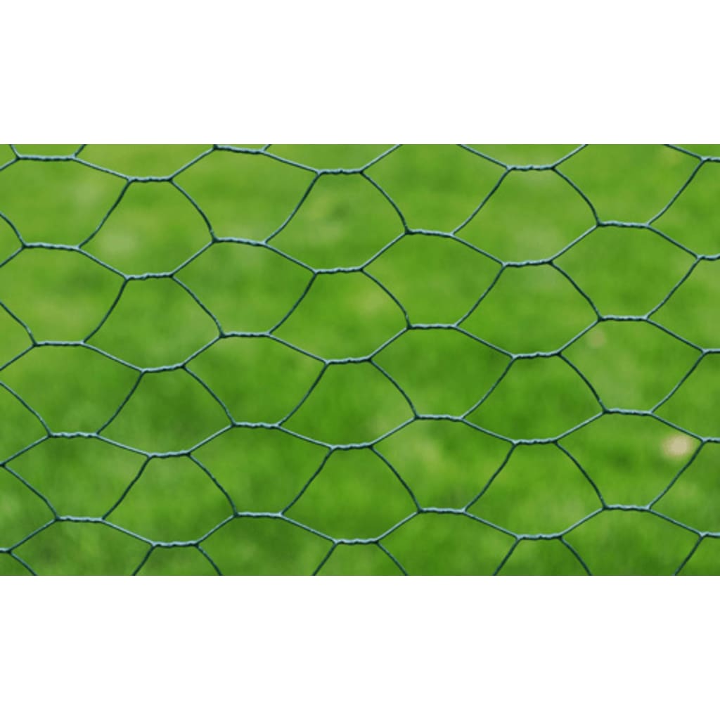 vidaXL kanade traataed tsingutud PVC kattega 25 x 0,75 m, roheline