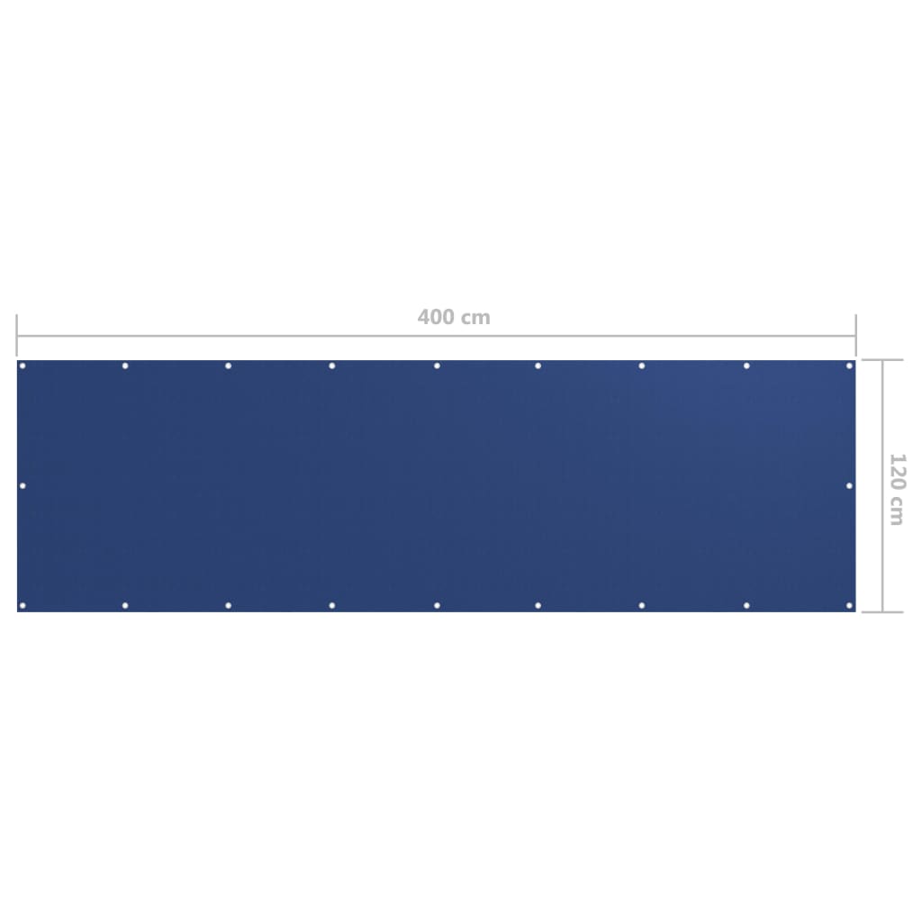 vidaXL rõdusirm, sinine, 120 x 400 cm, oxford-kangas