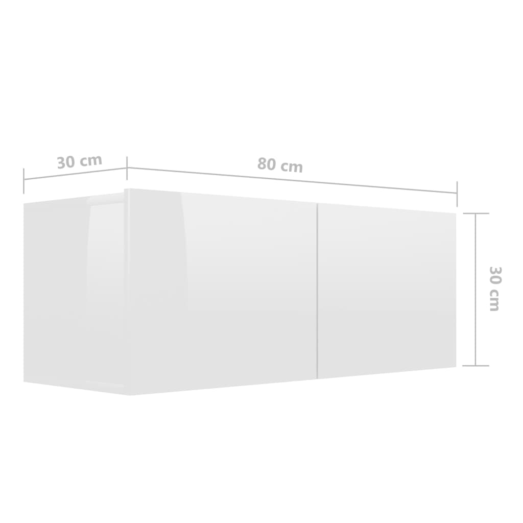 vidaXL 4-osaline telerikapikomplekt, kõrgläikega valge, puitlaastplaat