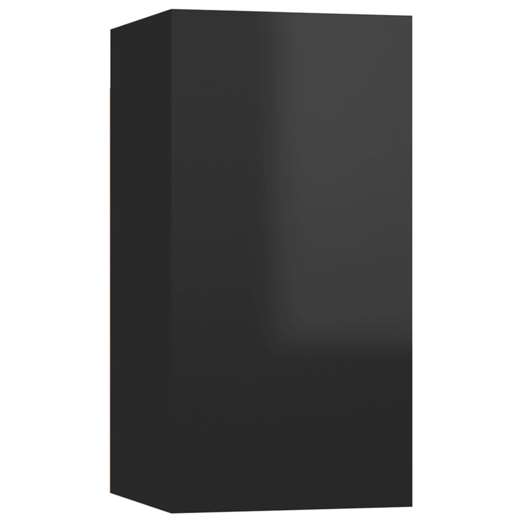 vidaXL telerikapp, kõrgläikega must, 30,5 x 30 x 60, puitlaastplaat