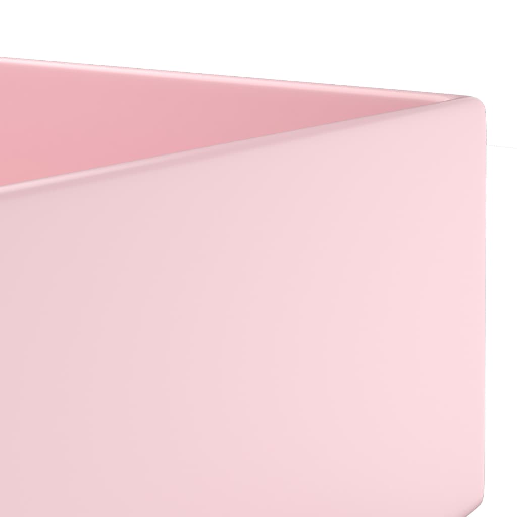 vidaXL vannitoa valamu ülevooluavaga, keraamiline, matt roosa