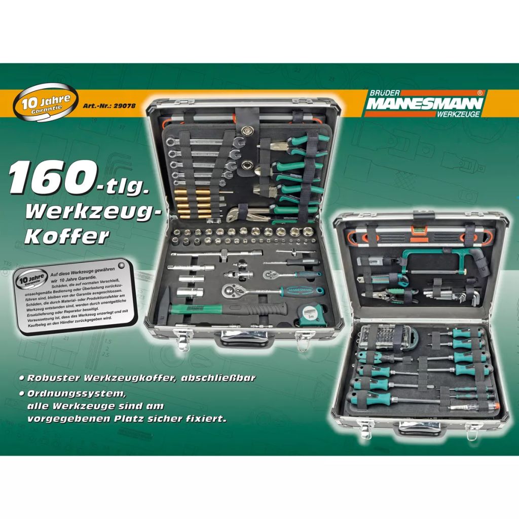 Brüder Mannesmann 160-osaline tööriistakomplekt