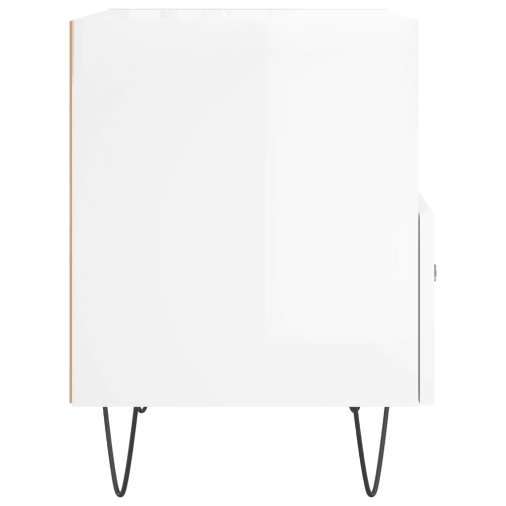 vidaXL öökapp, kõrgläikega valge, 40 x 35 x 47,5 cm, tehispuit