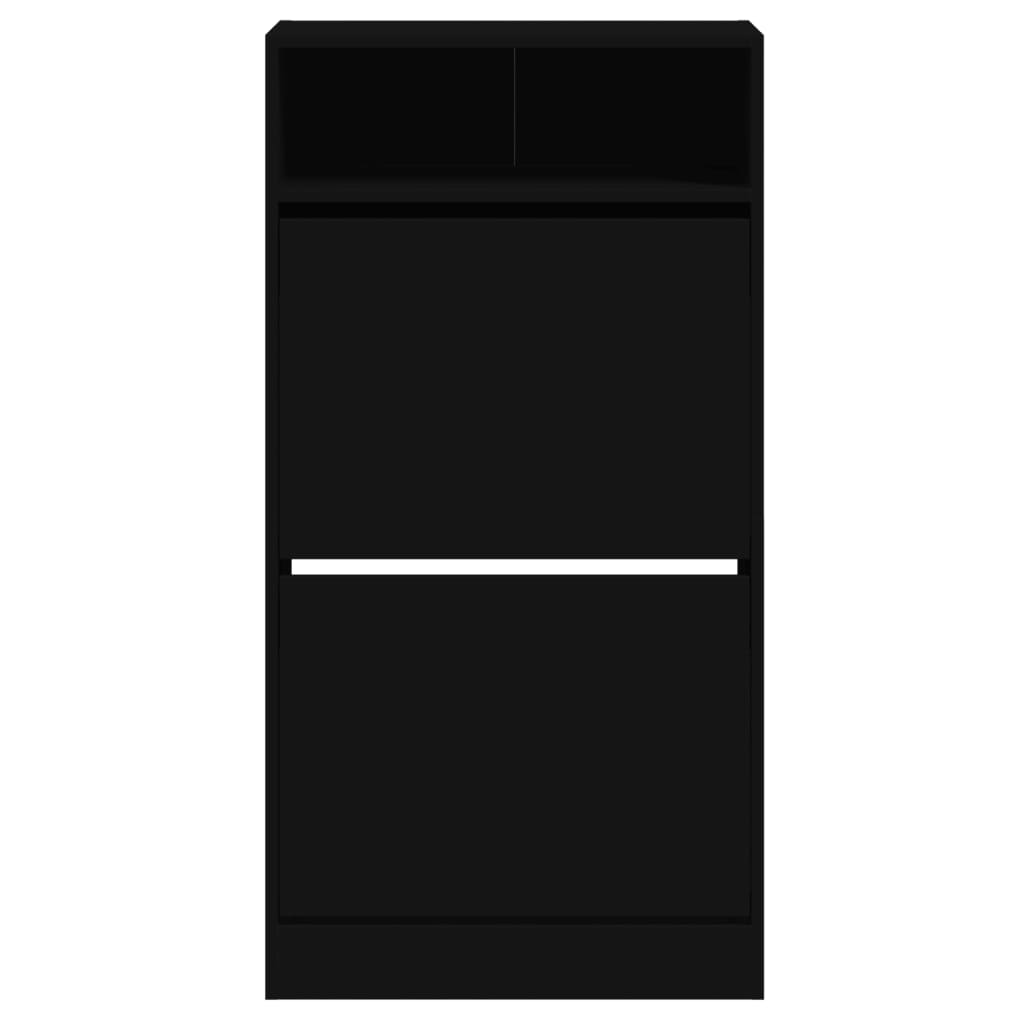 vidaXL jalatsikapp, must, 60 x 34 x 116 cm, tehispuit
