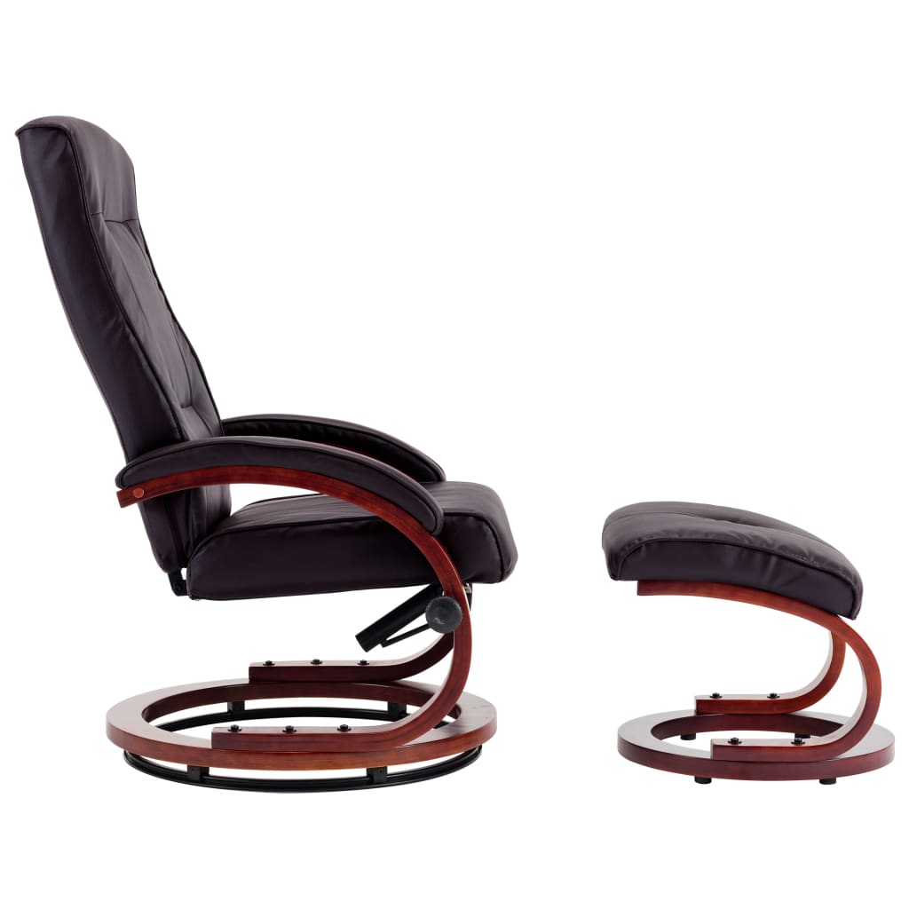 vidaXL allalastava seljatoega tool, jalapingiga, pruun, kunstnahk