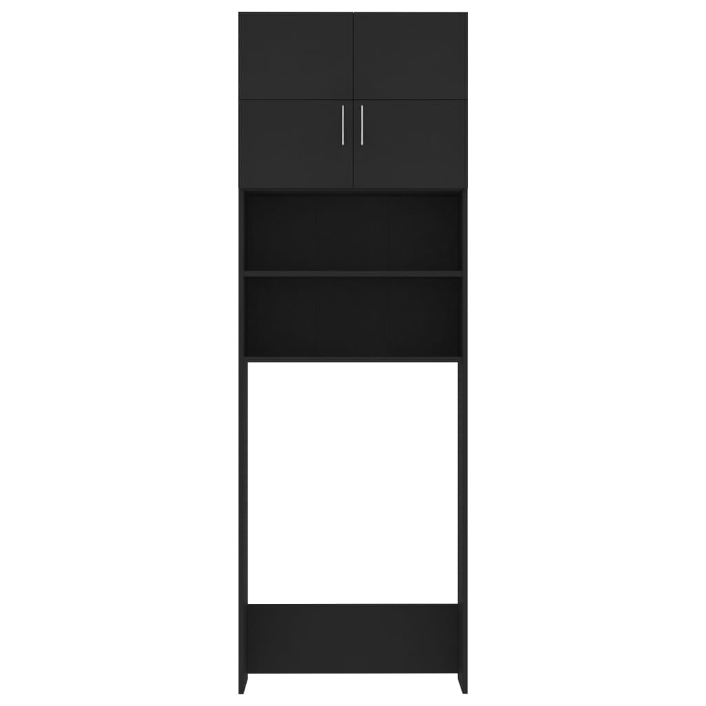 vidaXL pesumasinakapp, must, 64 x 25,5 x 190 cm, puitlaastplaat