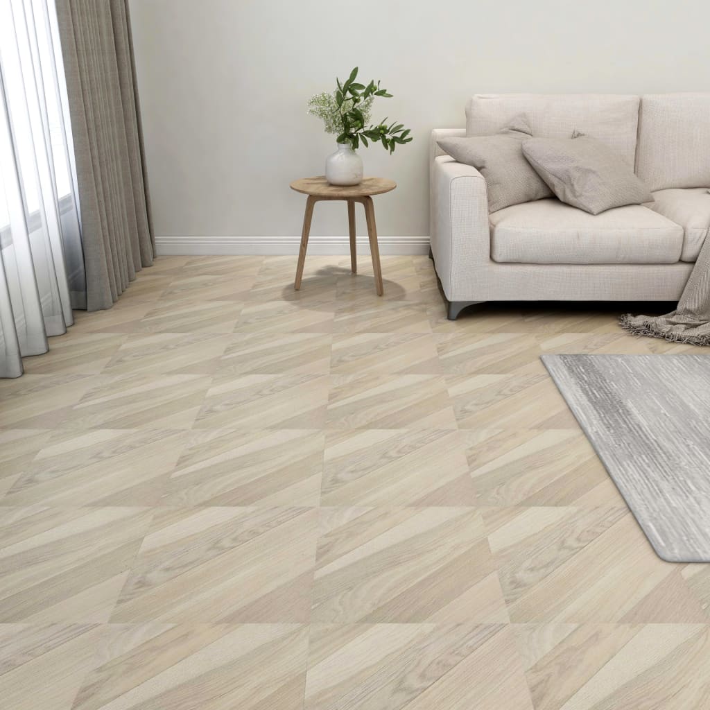 vidaXL iseliimuvad põrandaplaadid 55 tk, PVC, 5,11 m², triibuline beež