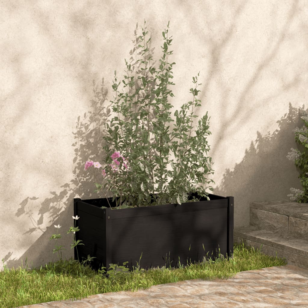 vidaXL aia taimekast, must, 100 x 50 x 50 cm, toekas männipuit