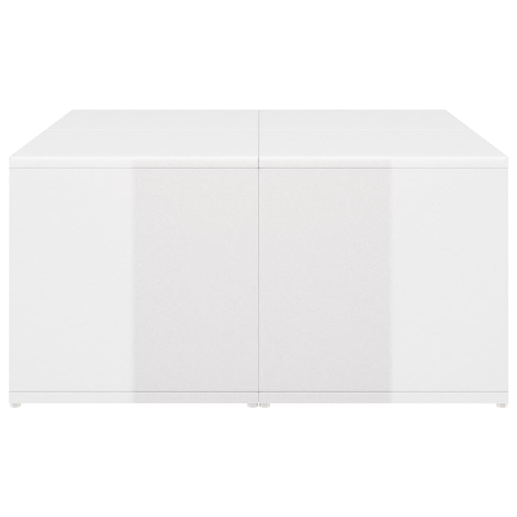 vidaXL kohvilaud 4 tk, kõrgläikega, valge, 33x33x33 cm, puitlaastplaat