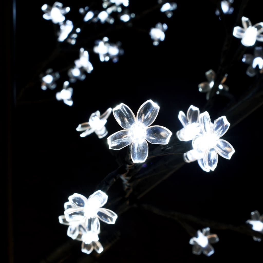 vidaXL LED-tuledega jõulupuu, valge valgus, kirsiõied 180 cm