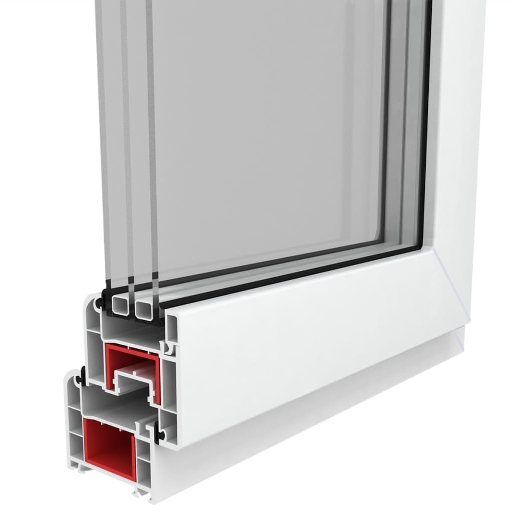 Kolmekordse läikega kallutatav ja pööratav PVC-aken käepidemega paremal 600 x 1000 mm