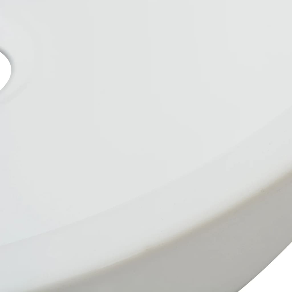 vidaXLi ümar keraamiline valamu 42 x 12 cm, valge