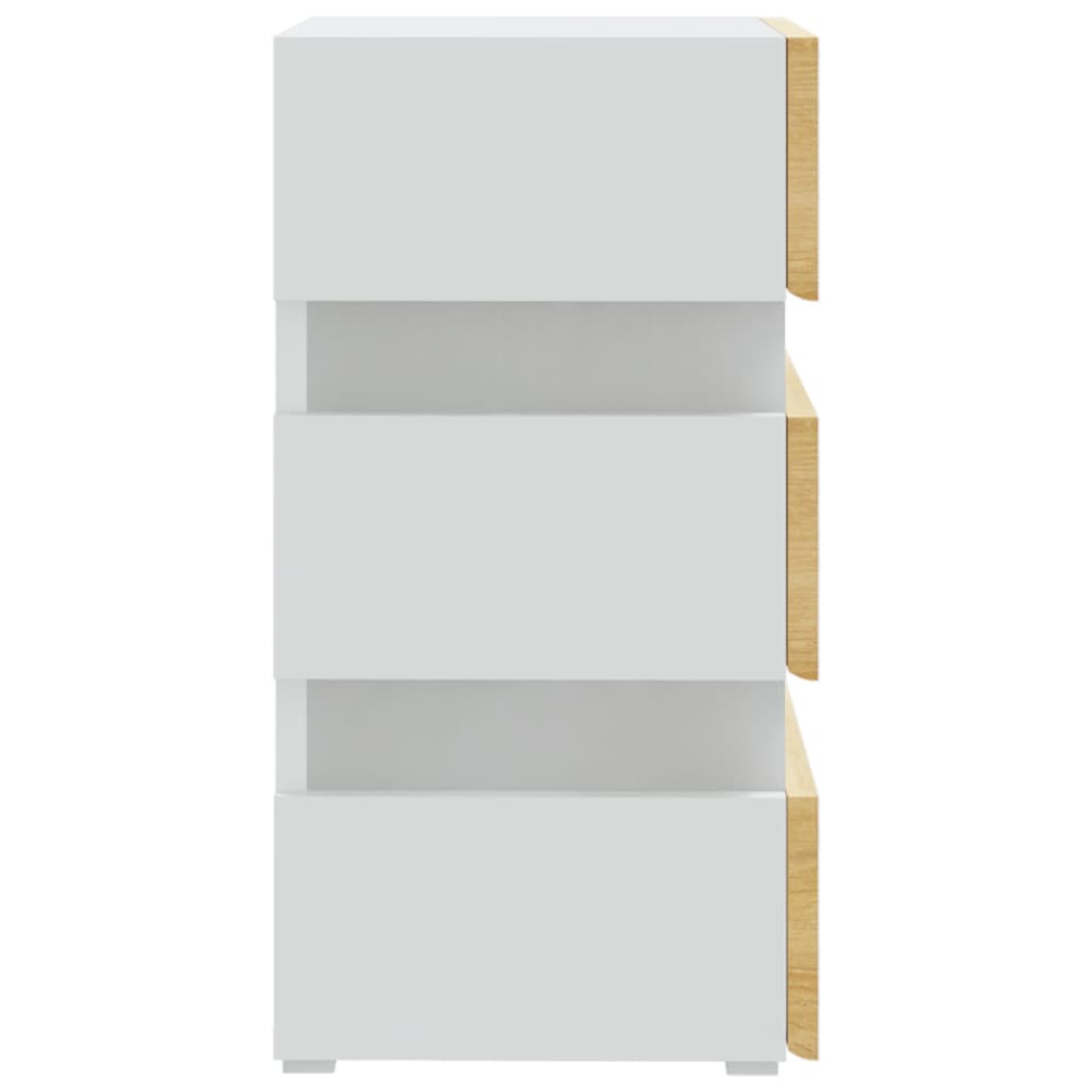 vidaXL öökapp, valge ja Sonoma tamm, 45x35x67 cm, tehispuit
