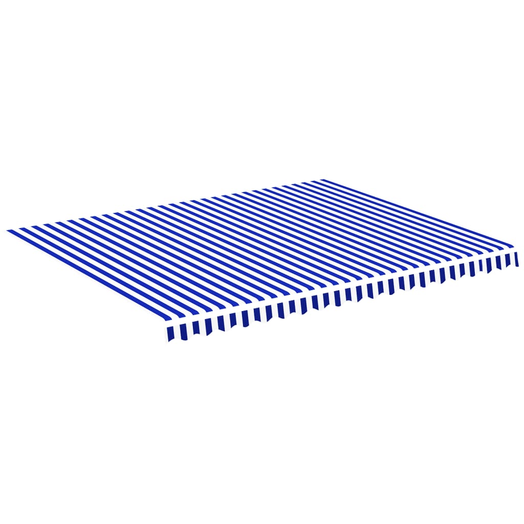 vidaXL varikatuse asenduskangas, sinine ja valge, 4,5 x 3,5 m