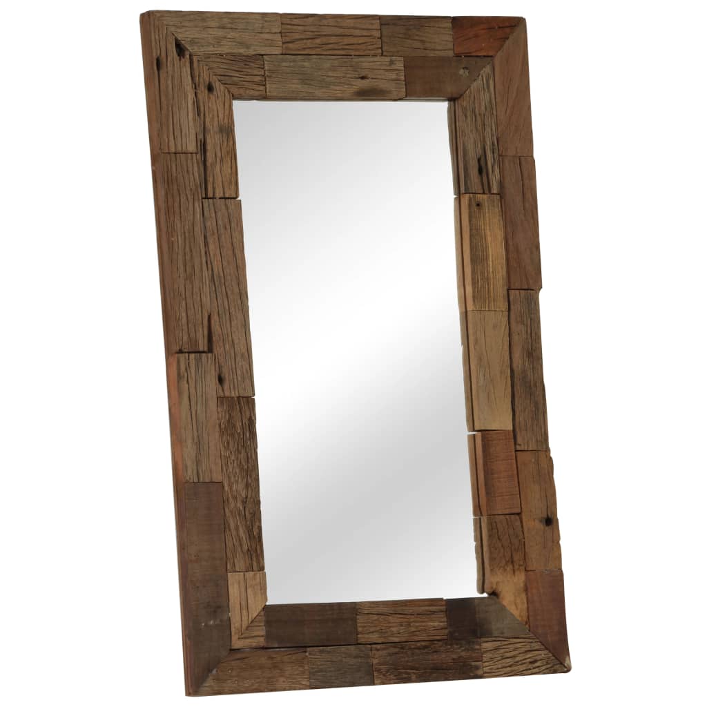 vidaXL peegel, tugev taastatud puit, 50 x 80 cm