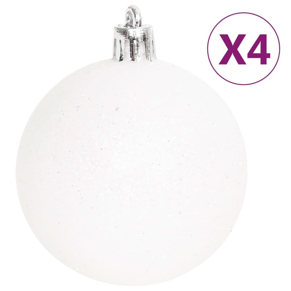 vidaXL 70-osaline jõulukuulide komplekt, hõbedane ja valge
