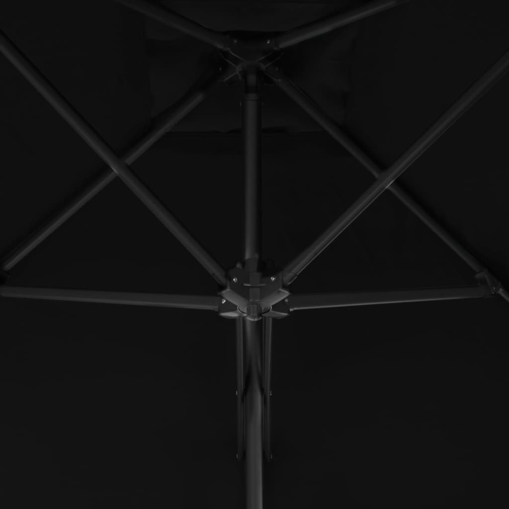 vidaXL päikesevari, teraspostiga, must, 300 x 230 cm