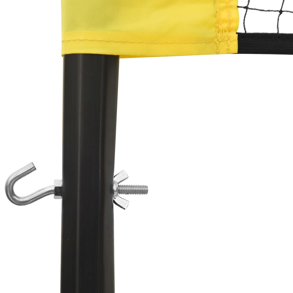 vidaXL võrkpallivõrk, kollane ja must, 823 x 244 cm, PE-kangas