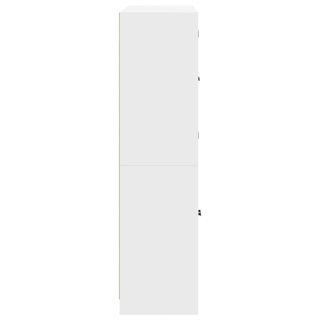 vidaXL raamaturiiul ustega, valge, 136 x 37 x 142 cm, tehispuit