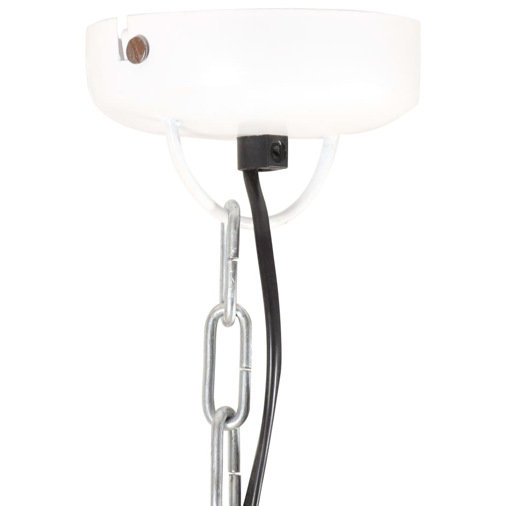 vidaXL tööstuslik laelamp, valge, raud ja täispuit, 23 cm, E27
