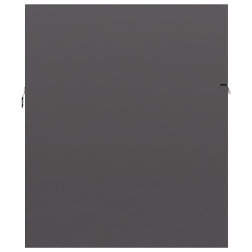 vidaXL valamukapp, kõrgläikega hall, 90 x 38,5 x 46 cm, puitlaastplaat