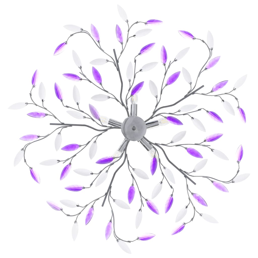 vidaXL laelamp akrüülist lehtedega 5 E14 pirnile, lilla