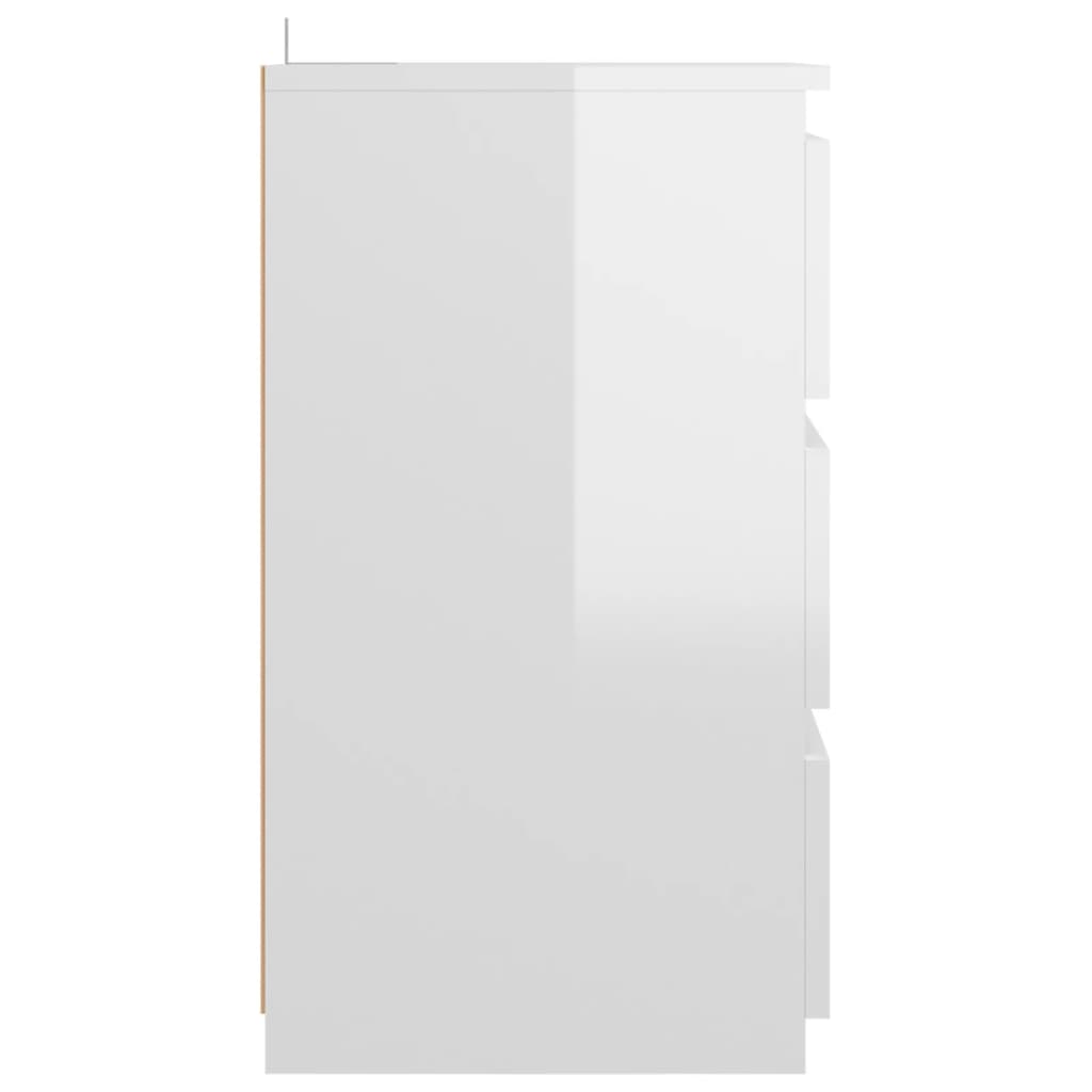 vidaXL öökapp, kõrgläikega valge, 40x35x62,5 cm, puitlaastplaat