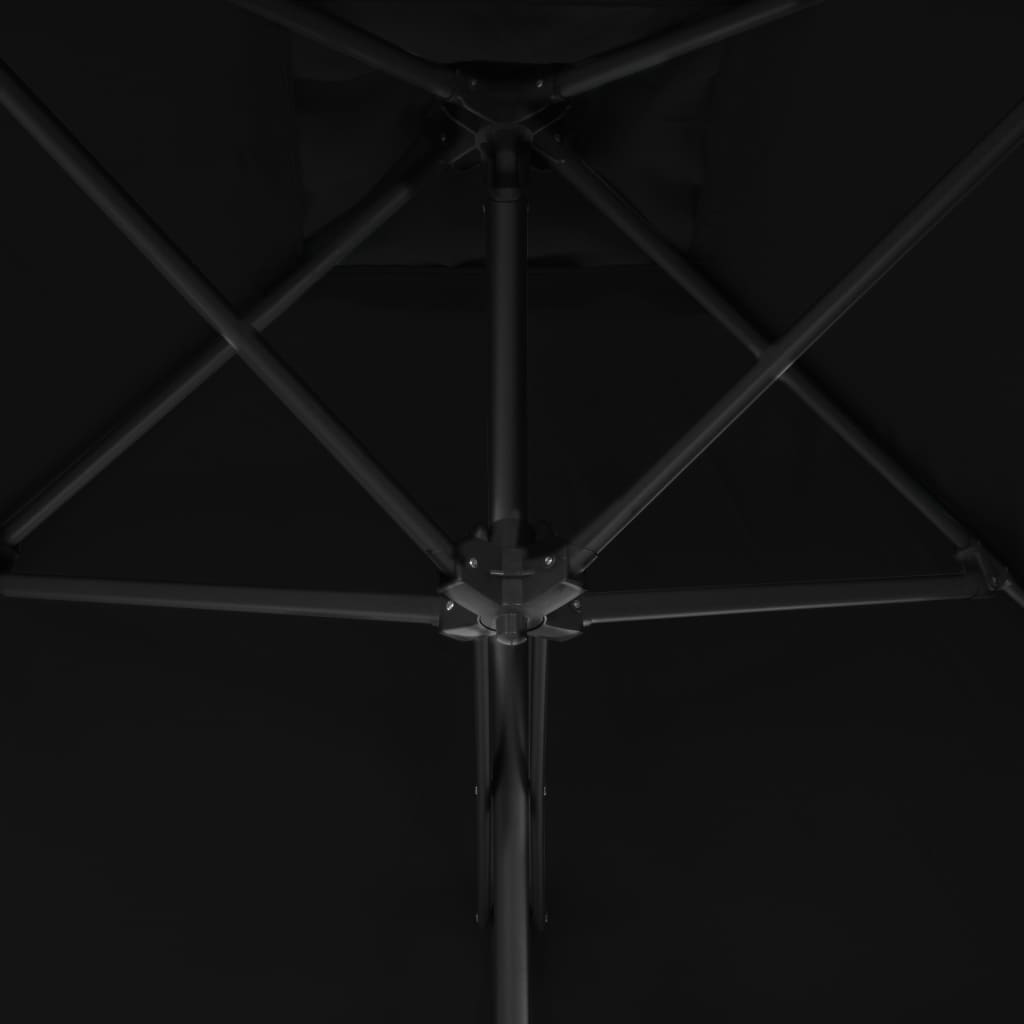 vidaXL päikesevari, teraspostiga, must, 250 x 250 x 230 cm