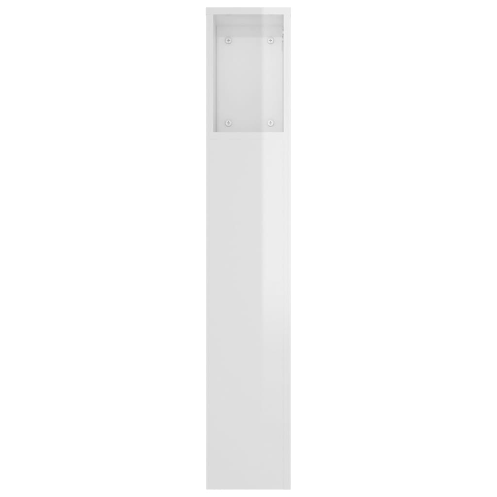 vidaXL voodipeatsi kapp, kõrgläikega valge, 180x18,5x104,5 cm