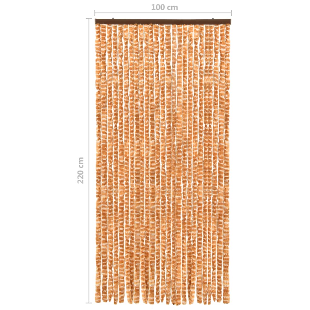 vidaXL putukakardin ooker ja valge, 100 x 220 cm, šenill
