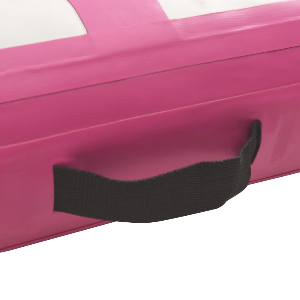 vidaXL täispumbatav võimlemismatt pumbaga 800x100x15 cm PVC roosa