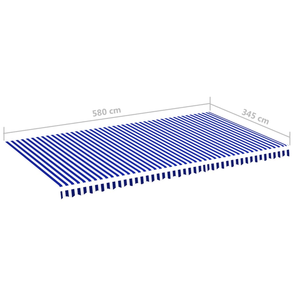 vidaXL varikatuse asenduskangas, sinine ja valge, 6 x 3,5 m
