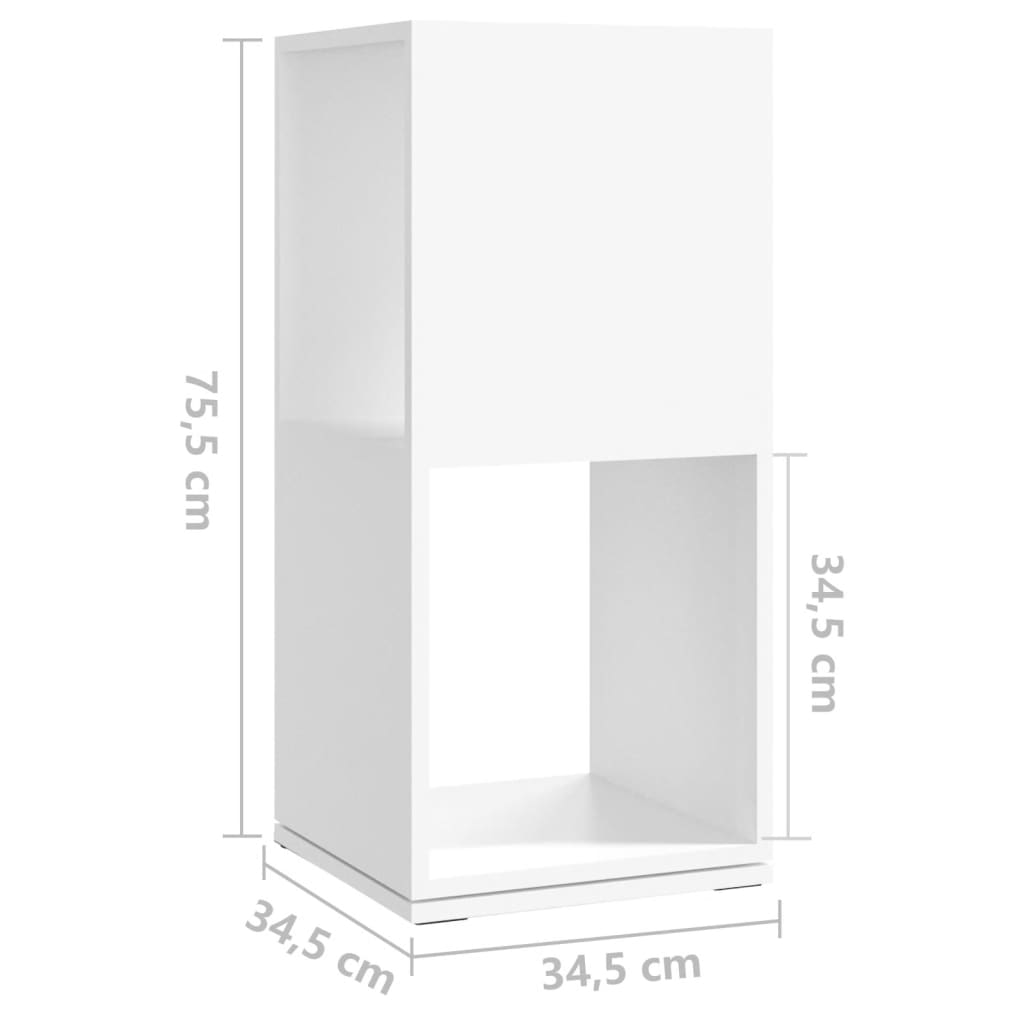 vidaXL pööratav kapp, valge, 34,5x34,5x75,5 cm, puitlaastplaat