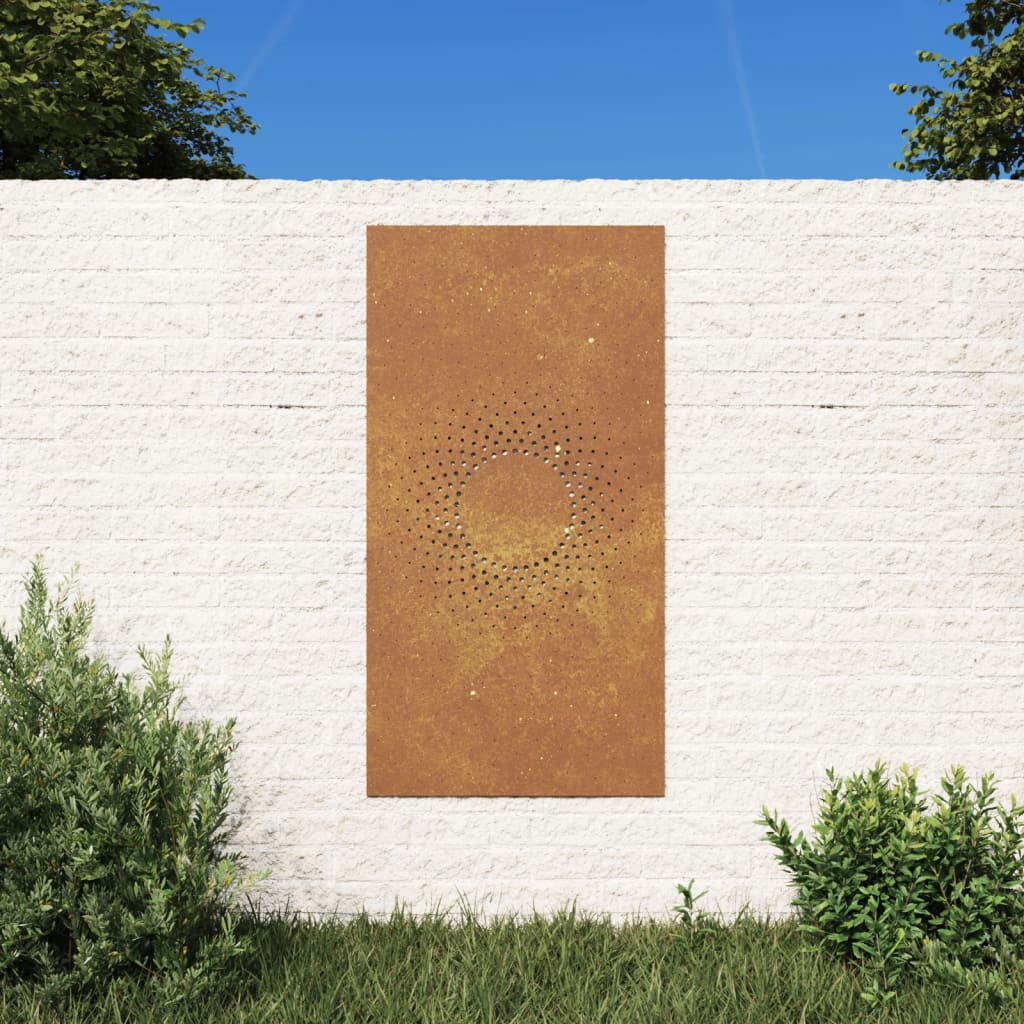 vidaXL aia seinakaunistus, 105x55 cm, Corteni teras, päikese disain