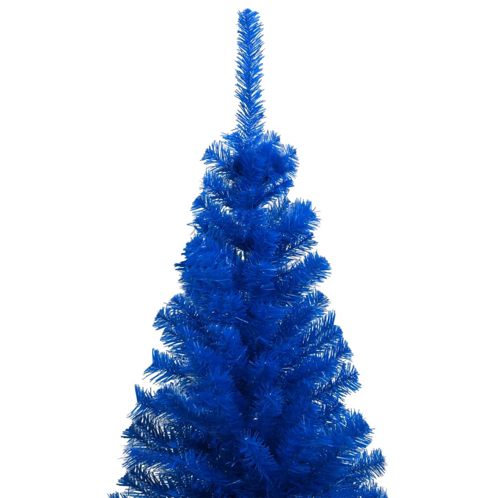 vidaXL valgustusega kunstkuusk alusega, sinine, 240 cm, PVC