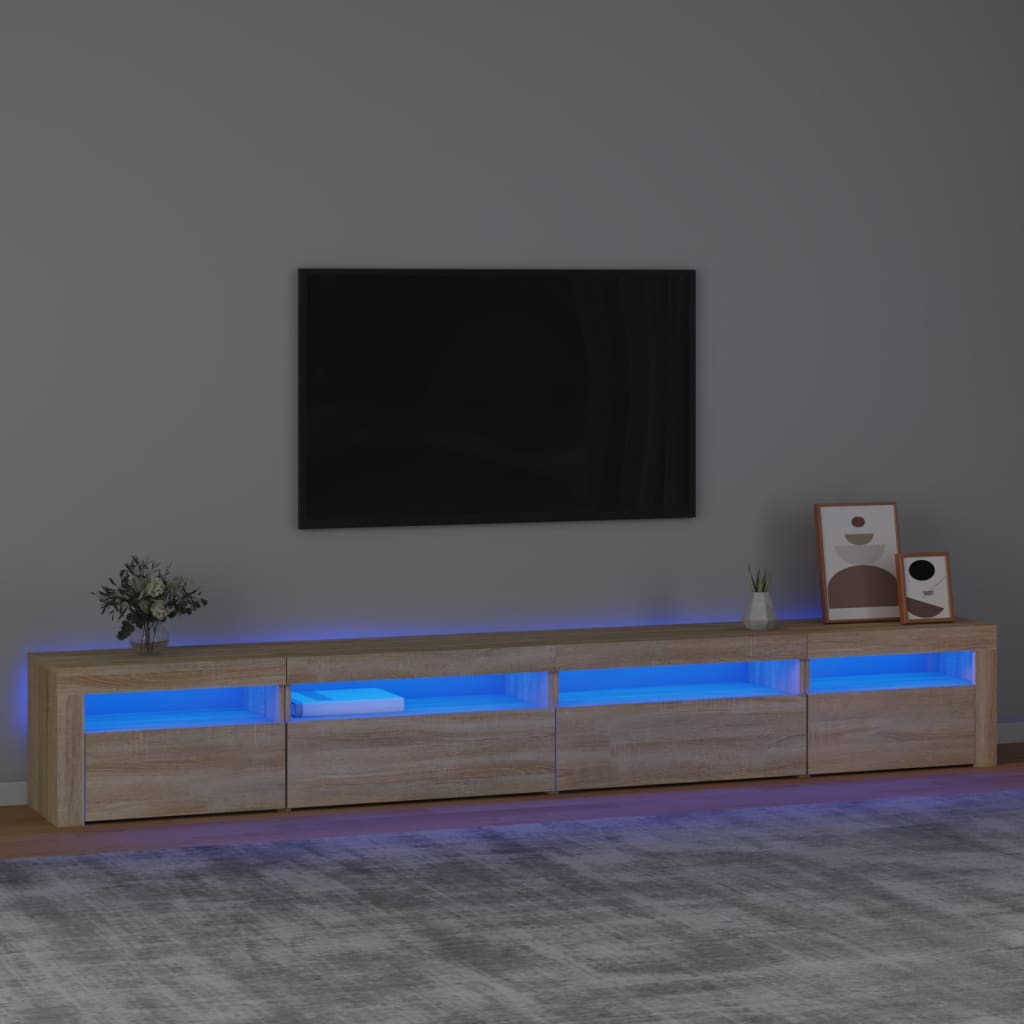 vidaXL telerialus LED-tuledega, Sonoma tamm, 270x35x40 cm