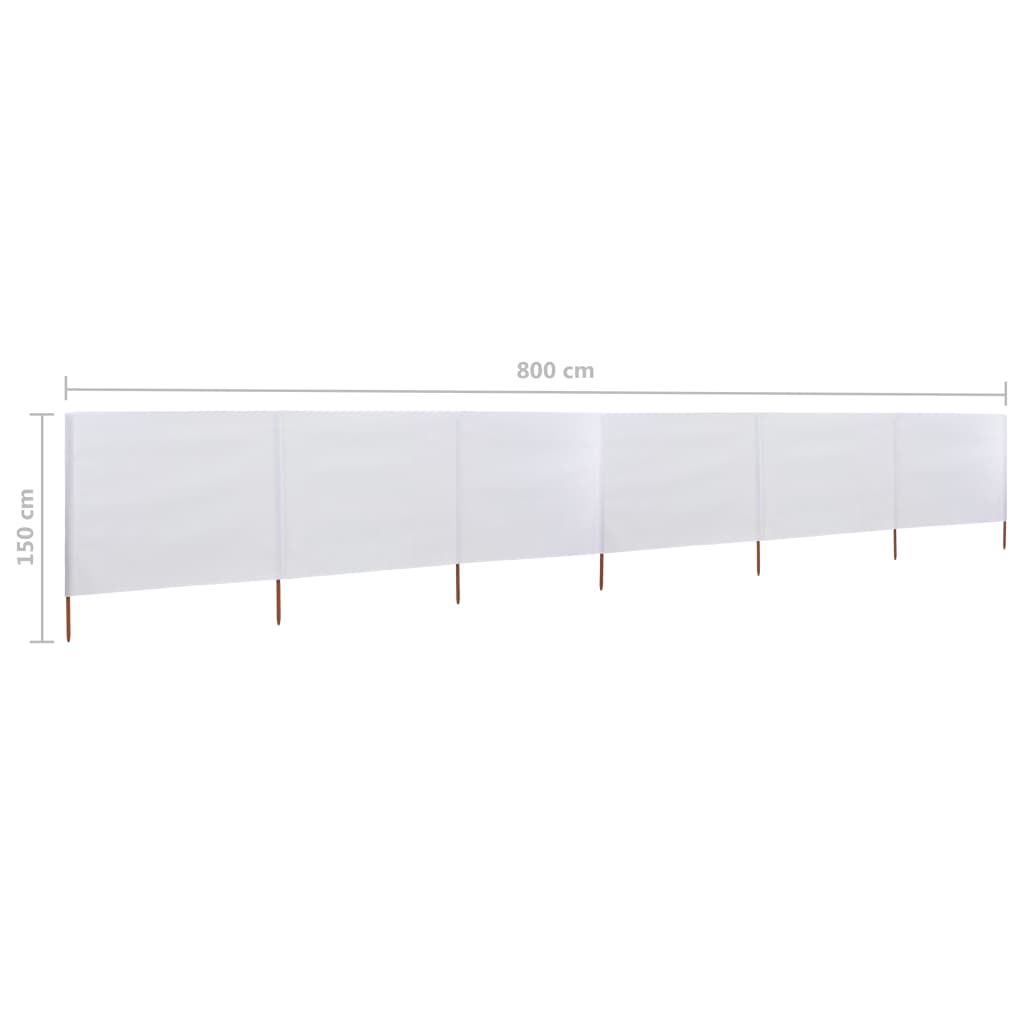vidaXL tuulekaitse sein 6 paneelist, kangas, 800 x 120 cm liivabeež