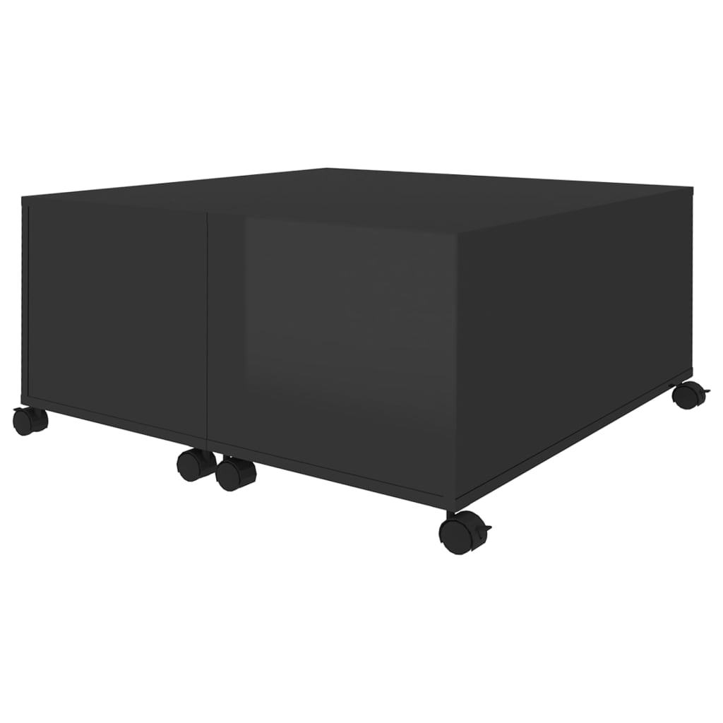vidaXL kohvilaud, kõrgläikega must, 75 x 75 x 38 cm, puitlaastplaat