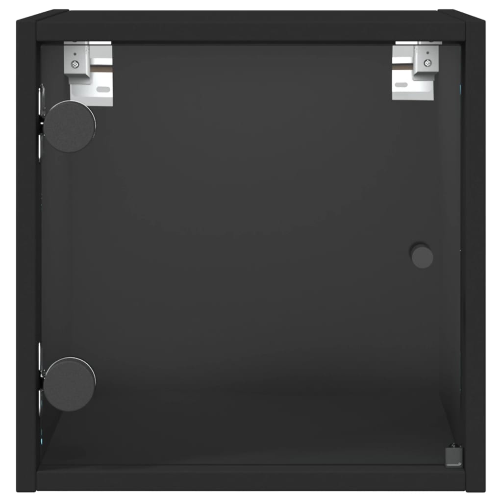 vidaXL klaasuksega öökapp, must, 35 x 37 x 35 cm