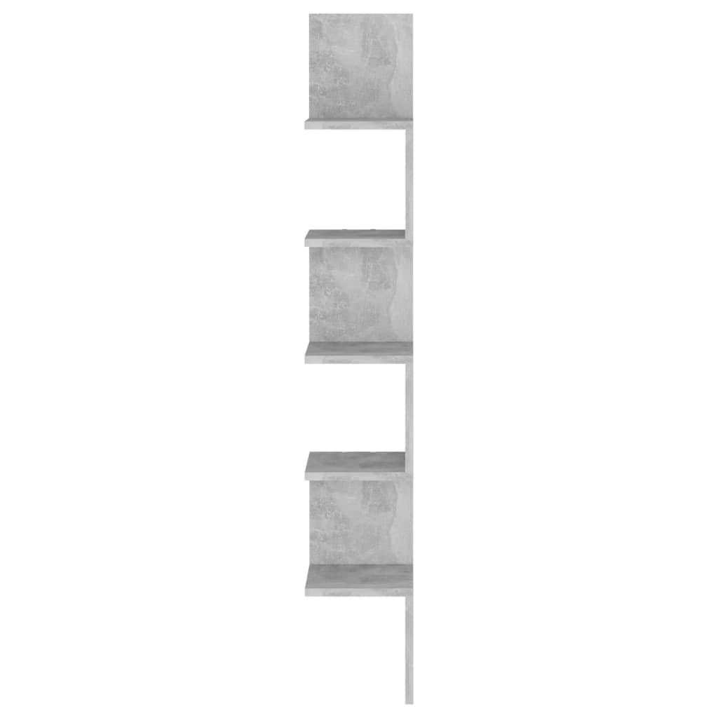 vidaXL seina nurgariiul, betoonhall, 20x20x127.5 cm, puitlaastplaat