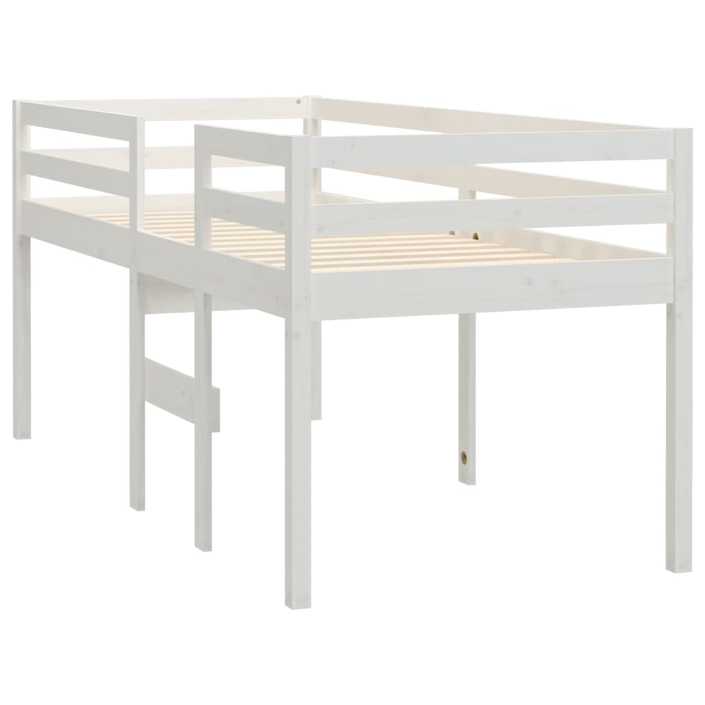 vidaXL kõrge voodi, valge, 80 x 200 cm, männipuit