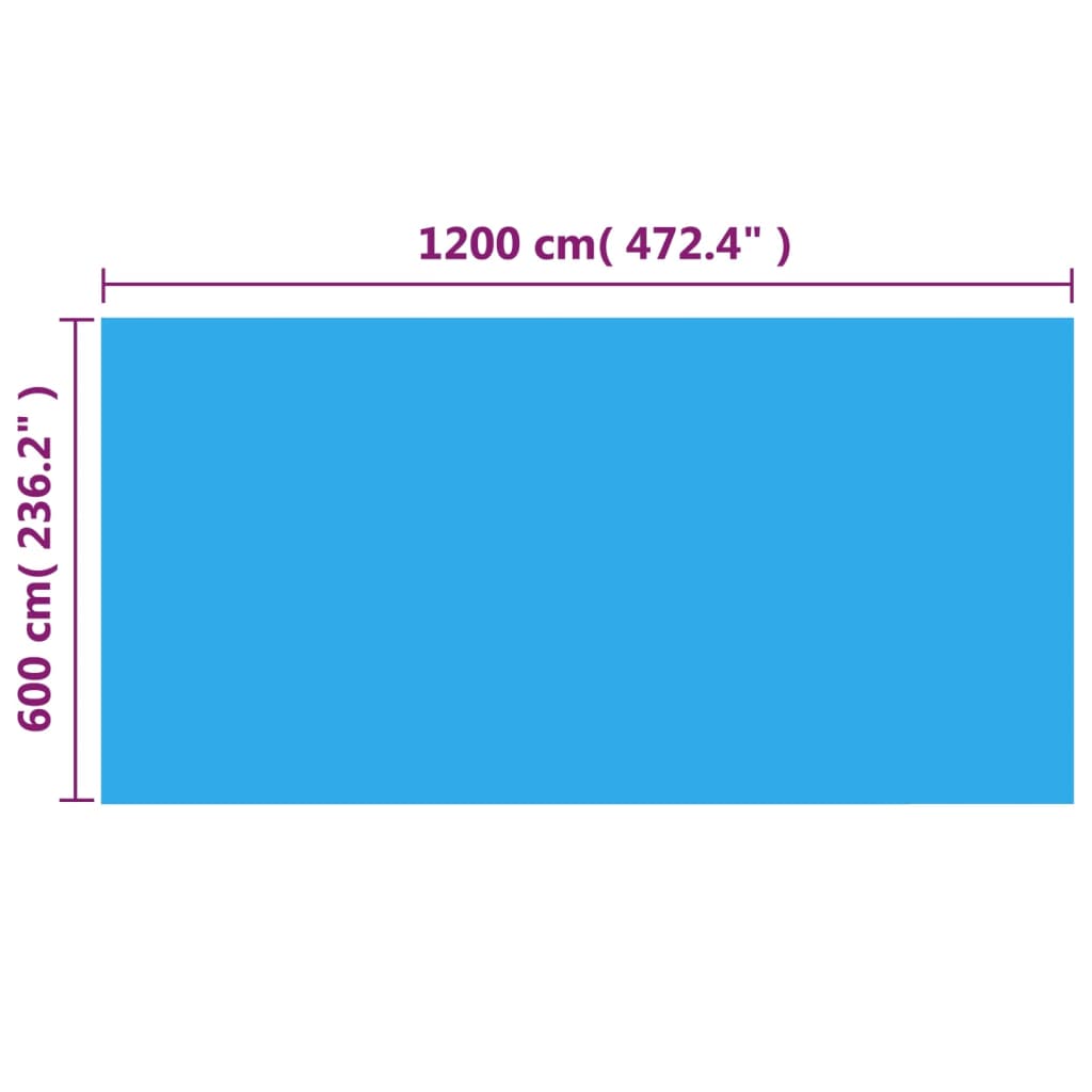 vidaXL kandilise basseini kate, 1200 x 600 cm, PE, sinine