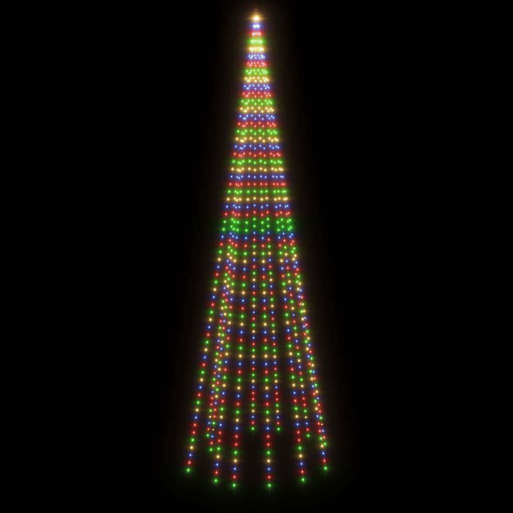 vidaXL jõulupuu vaiaga, soe valge, 732 LEDi, 500 cm