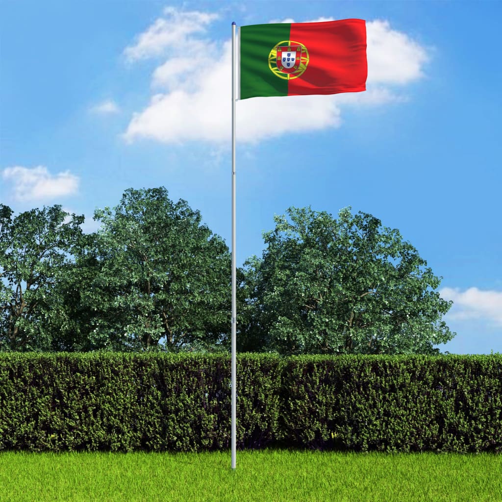 vidaXL Portugali lipp ja lipumast, alumiinium, 6 m