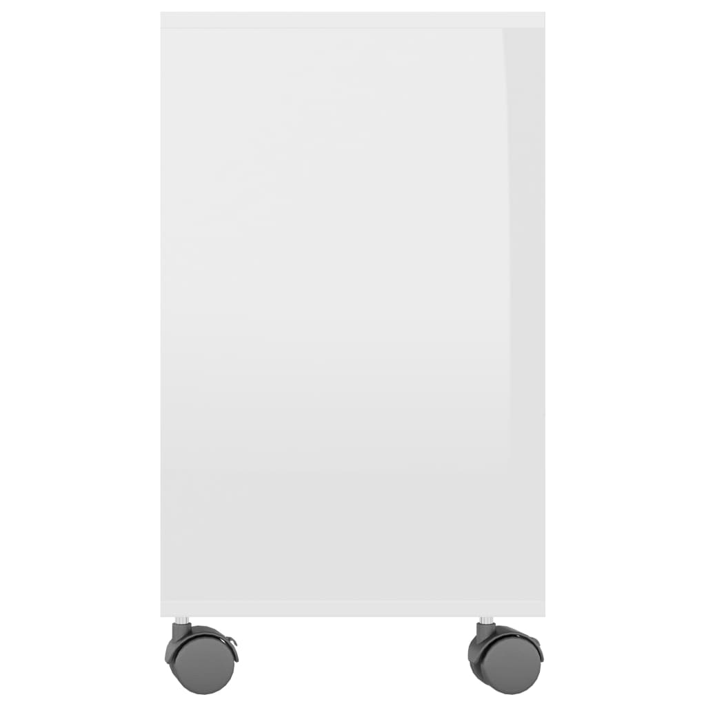 vidaXL lisalaud, kõrgläikega, valge, 70 x 35 x 55 cm tehispuit